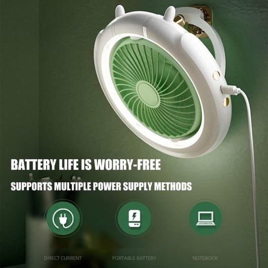 Table Fan - Cordless Table Fan - Portable Oscillating Fan - 180-Degree Automatic Oscillation - Three Speed Settings - Quiet Design - With