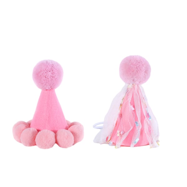 Macaron-farvet kæledyrs fødselsdagshue med frynser - Kæledyrs fødselsdagshue med frynser til katte og hunde - Festlig hue til hunde og katte med frynser, pompom og justerbar hovedbånd