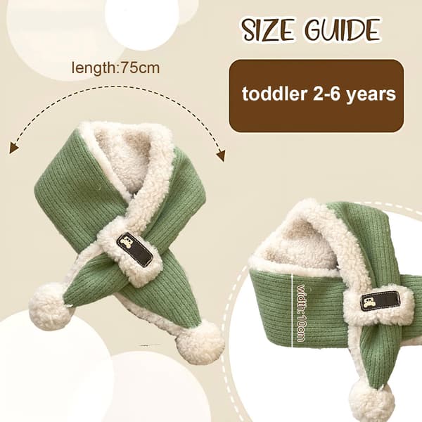 Gutter Jenter Skjerf Varm Vinter Høst Barn Krage Skjerf Halsvarmer Barnesjal 2-6 år, 75 x 10 cm[TT]