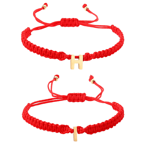 2 st vänskapsarmband snöre rep flätat armband charm justerbar handgjord
