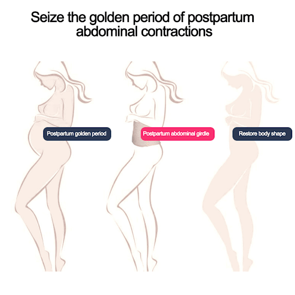 Justerbar andningsbar elastisk postpartum-magbandage i remsform och kvinnlig kroppsskulpterande bindningsanordning