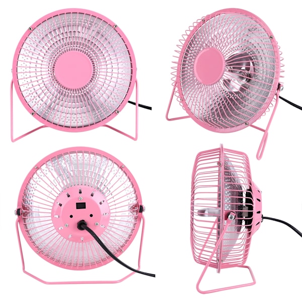 Bærbar Mini Elektrisk Skrivebordsvarmer Rom Kontor Varmevifte for Vinter 220V Rosa