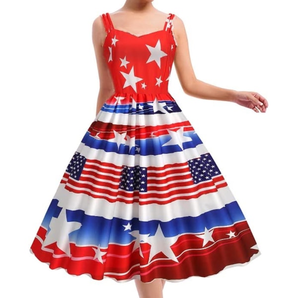 4 juli American Flag Ärmlös klänning Patriotisk klänning sommar