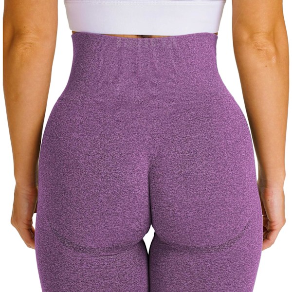 Dame Seamless Leggings Høj Talje Smile Kontur Træning Yoga Bukser Butt Lift Tummy Control Strømpebukser