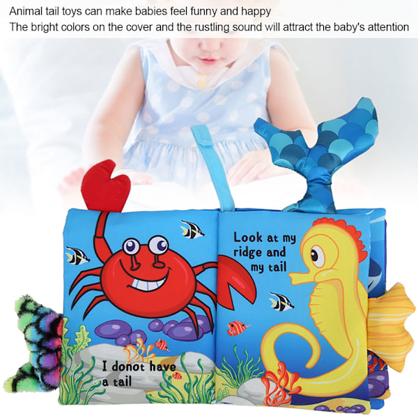 Baby Kludbog Tårebestandig Dyrehale Bøger Tidlig Udvikling Læse Legetøj (Ocean Kludbog)