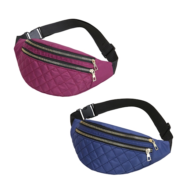 2 stycken midjeväska, crossbody-väska med justerbar rem för kvinnor och män, vattentät midjeväska, bältesväska för löpning, vandring, resor, shopping