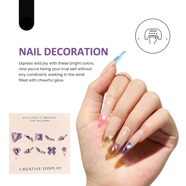 30-dels nagelkonstset Nageltillbehör Blandade stilar Dekorativa nagelkonst Glittrande nageldekorationer