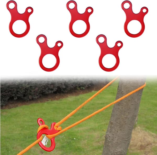 12 Stykker Tovstrammere, 3-Huls Aluminiumslegering Guyline Teltline[TT]