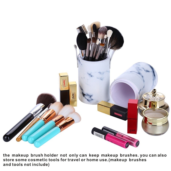 Bærbar Make Up Penselholder, Kosmetik Pensel Spand Opbevaring Cylinder PU Læder Kosmetik Make Up Kop Organizer til Skrivebord og Rejse
