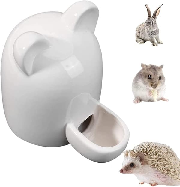 Keramisk kjæledyrflaske, liten vanndispenser, stille vannbeholder, hamster