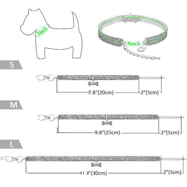 Rhinestone husdjurskrage Flash-hänge Smycke hundkrage justerbar kristall kattkrage Elastiskt husdjurshalsband