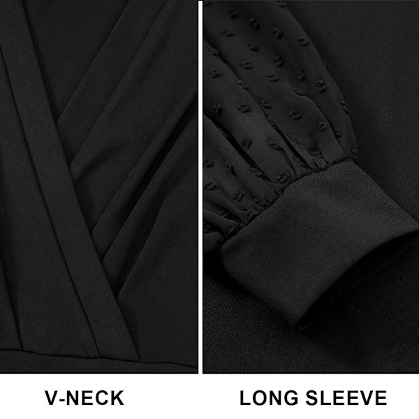Kvinners V-hals Cocktail Bryllup Fest Casual Mini Kjole, Solid Jacquard Kjole