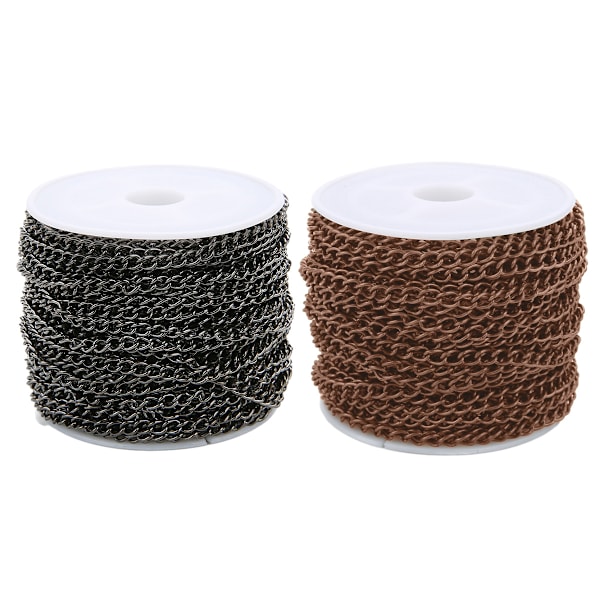 20 meter färgglad tvinnad kabel, smyckeskedjor för DIY-smyckestillverkning, halsbandskedjelänk med spole 3 x 4 mm