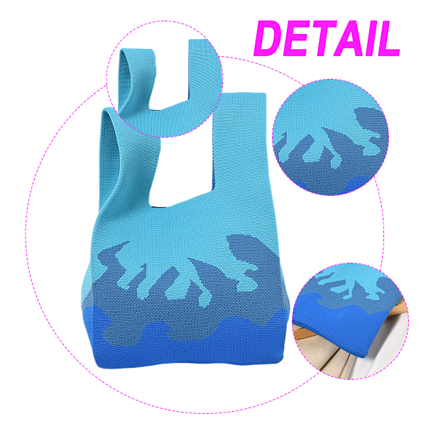 Dame Tote Bag Retro Sød Lille Strikket Vesttaske Bærbar Bento Taske Casual Shopping Udendørs Håndtaske