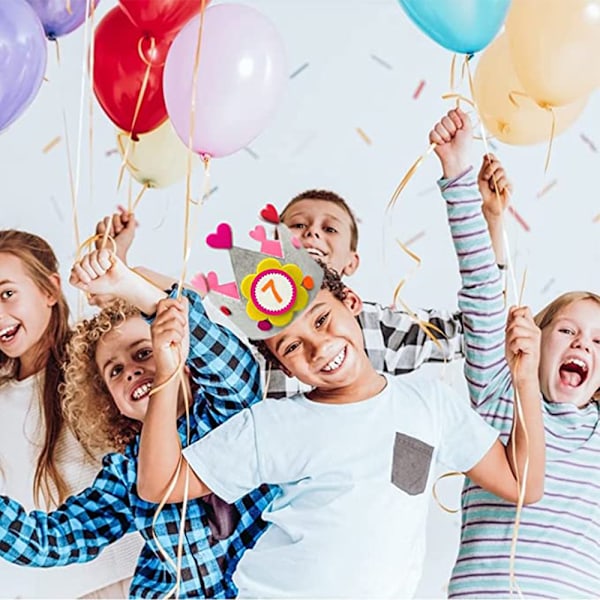 Vauvan, lapsen ja lemmikin glitter- ja helmikruunu, syntymäpäivähattu, tiara-kruunu kukilla valokuvarekvisiitaksi