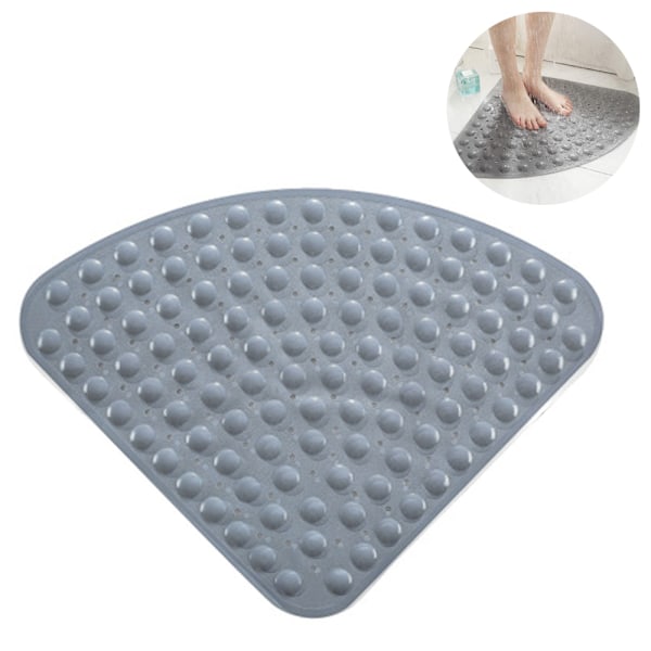 Sector Badrumsmatta 54*54cm PVC Sektor Halksäker Badrumsmatta för Duschrummatta med Sugkoppar Badkarmatta för Badrum