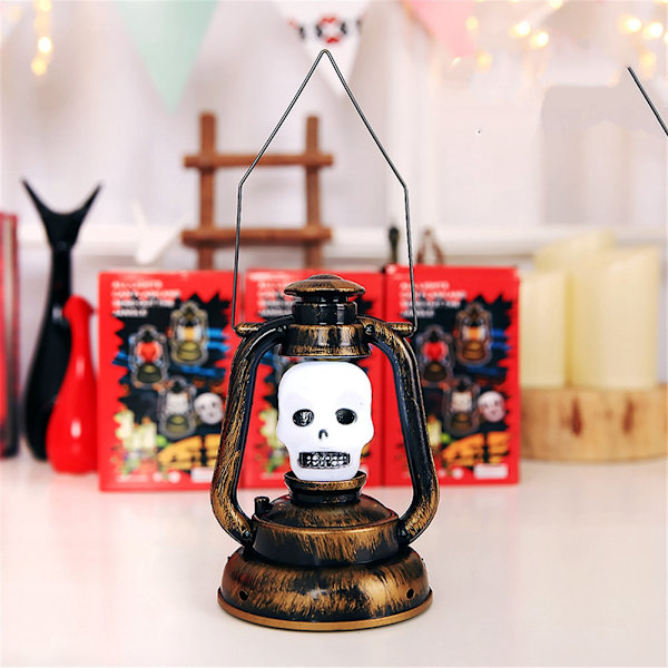 Halloween Hanging Light with Scary Sound Decorative Lamp Party Supplies Trick Toy (Skeleton)