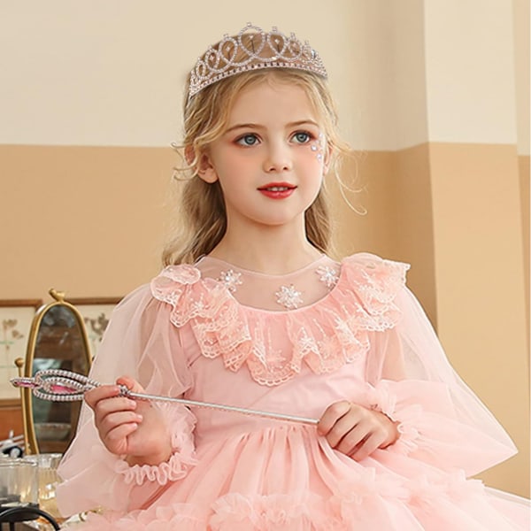 Krystallbesatt Brudestiara & Bursdagsdronning-Sash, Bryllupskrone for Kvinner Blomsterpiker Bursdags-Hodebånd