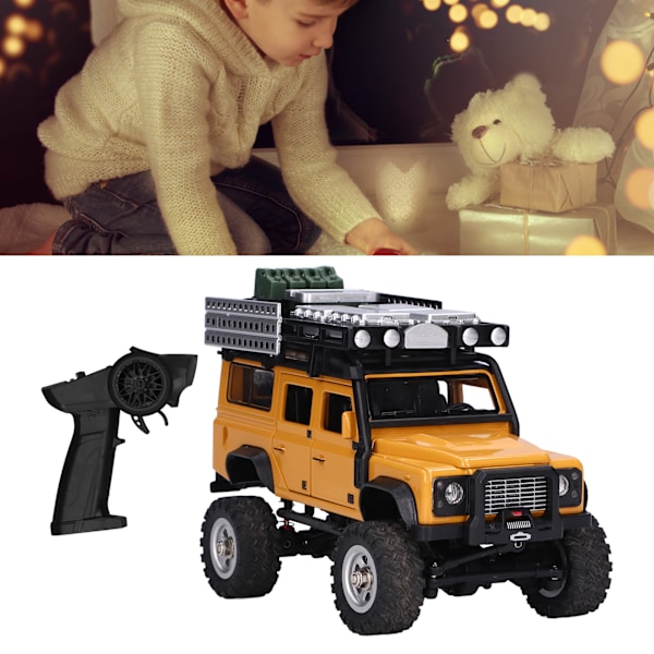2.4G Kauko-ohjattava Kiipeily Maastoauto Simulaatio 1:28 Mini RC Auton Leikki Keltainen