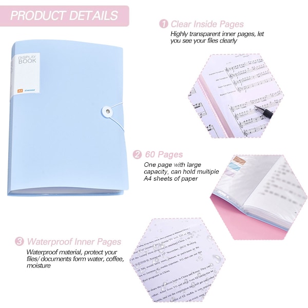 Mappe Transparent Interiør Multi-lags Ressourcebog Studerende Testtaske Binder Kontraktmappe Filmappe