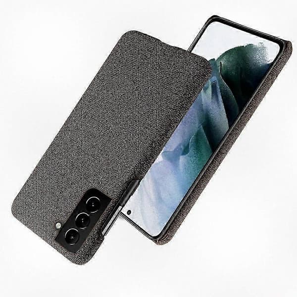 Well-protected hard plastic case with fabric back, compatible with certain Galaxy S21 FE models of a certain brand