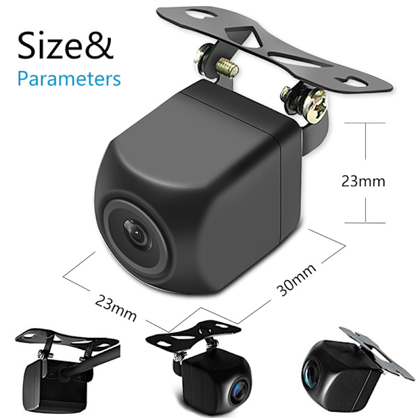 HD Backup Kamera, Metallhus Grad Vidvinkel Nummerskylt Backkamera för bil, Clear Night Vision IP67 Vattentät backkamera