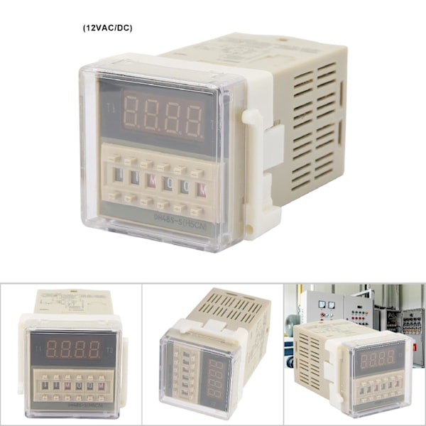 Digital Tidrelémodul 8 Pins 0,1s~99h Timer Relé Enhet (12V AC/DC)