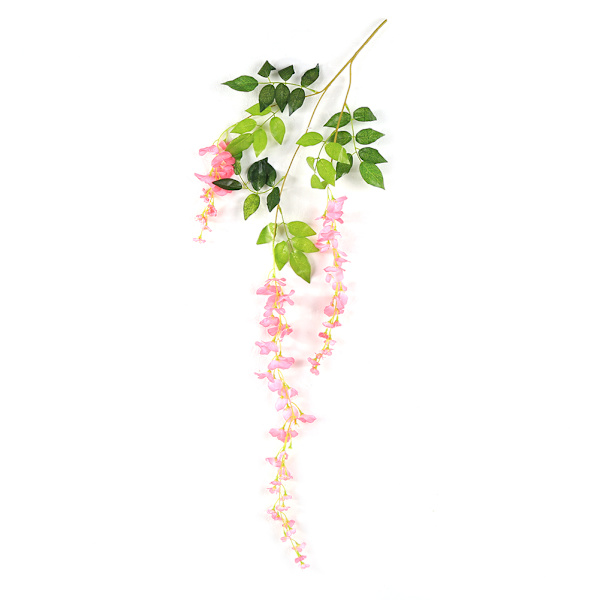 Kaunis keinotekoinen Wisteria-köynnös kukka riippuva kranssi häihin ja juhliin Punainen Violetti