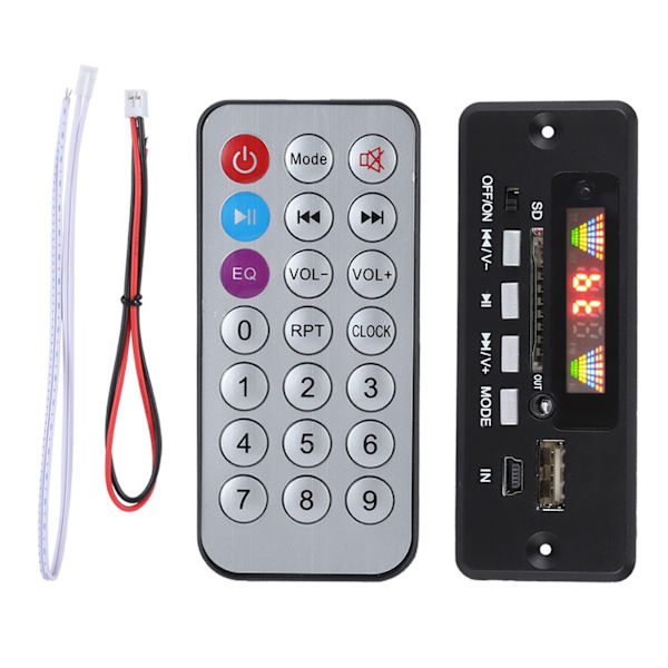 02EBT-DX Bilhandsfree Samtalsdekoderkort Bluetooth Fjärrkontroll (Svart)