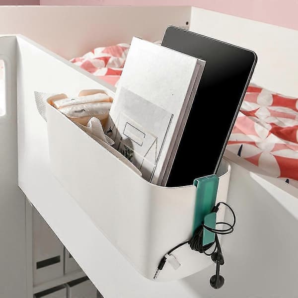Bedside Table Bed Shelf Pockets Storage Holder for Storing Remote Controls Mobile Phone Charging Bed Living Room Bathroom -Sy