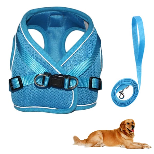 2-pack hundsele, steg-i, andningsbar valp katt hundväst selar väst-stil hund dragrep reflekterande och andningsbar hundrep för små medelstora