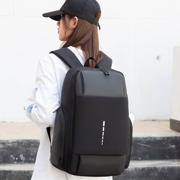 Ultratunn och hållbar laptop-reseväska med USB-laddningsport - Laptop-ryggsäck 15,6 tum
