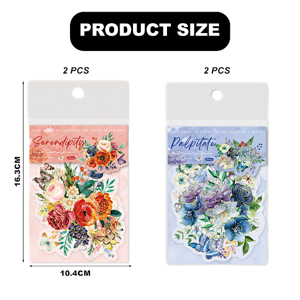 40 stk blomster gullfolie holografiske klistremerker gjennomsiktig vanntett klistremerke, retro daglig planlegger klistremerke utklippsbok dagbok