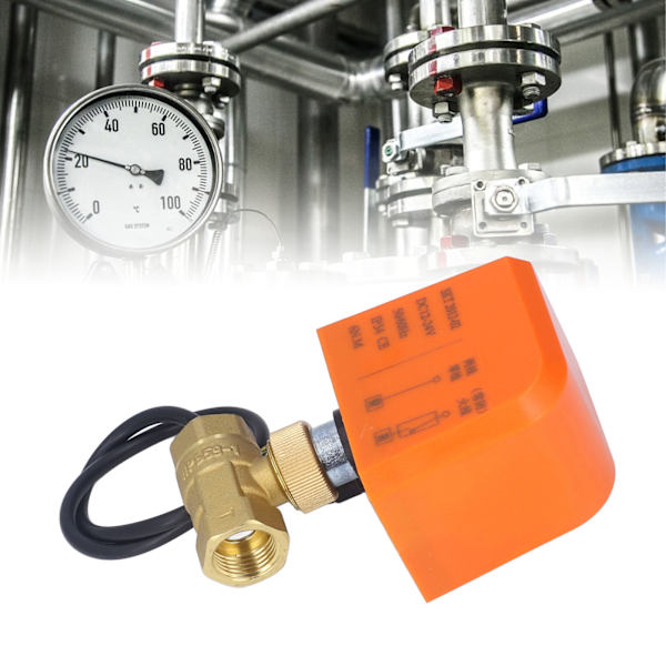 DN15 2-vejs 2-tråds elektrisk kugleventil Normalt lukket Messingventil 1/2 tommer rørgevind DC12‑24V