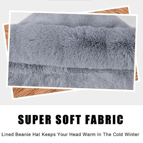 Dam Slouchy Fleece Beanie Hatt, Halsduk, Mask, Huva, Balaclava, Varm Vinter Vindtät Skidkeps med Dragkedja