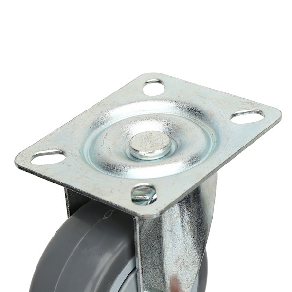 4 stk 3-tommers PVC-hjul med metall topplate, svingbare hjul for traller