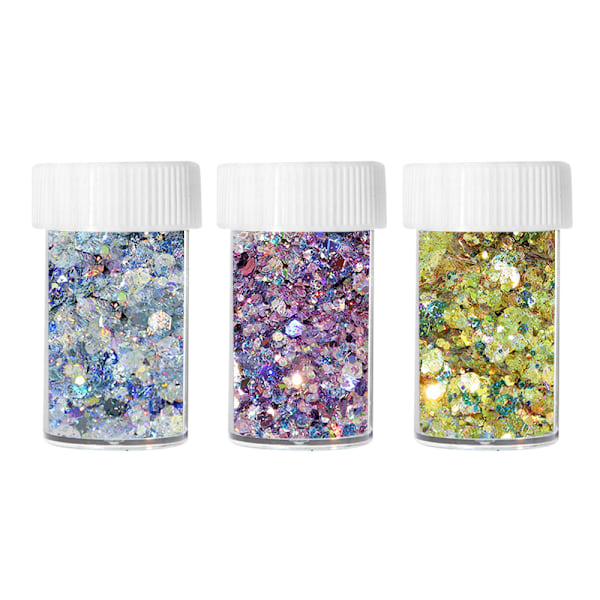 Laser glitterpulver lapp negl glitterpulver blokk holografisk glitter med forskjellige størrelser og former