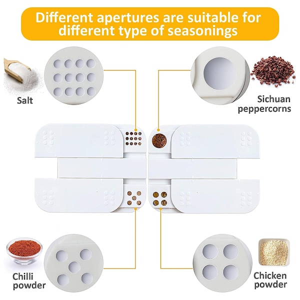 4 i 1 plast salt- och pepparshaker - Krydddispenser med justerbara hål Transparenta resor, kryddask Kryddor för campinghem