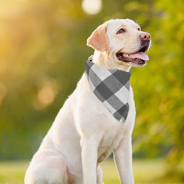 2 st tvättbara rutiga bandanas för hundar och katter, justerbar triangelhaklapp bekväma halsdukar för flicka pojkhundar valpar, 65*45*45cm