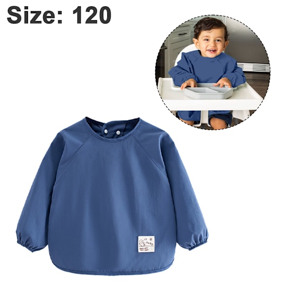 2-pack Full Sleeve Bib Outfit, Vattentäta Babysalvor, Maskintvättbara, Dragsäkra Stängningar, Babysmock för Matning