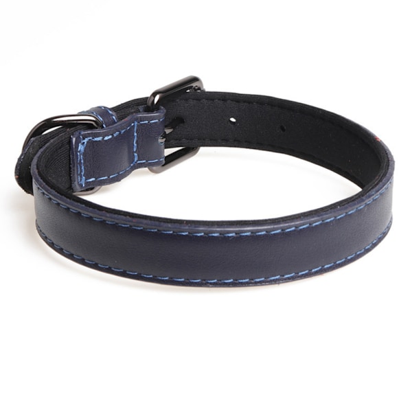 Läder hundhalsband, justerbart vadderat husdjurshalsband med legeringsspänne