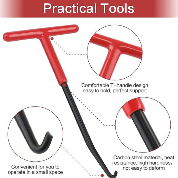 Exhaust Pipe Spring Puller Tool, Automotive Spring Puller, Spring Remover with T-Handle