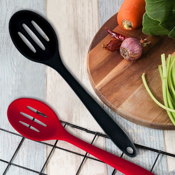 Silikon Nonstick-blandnings- och skedskedar set 2-delar, BPA-fri, hög värmebeständig, hygienisk design, matlagningsbakskedar set för omrörning,