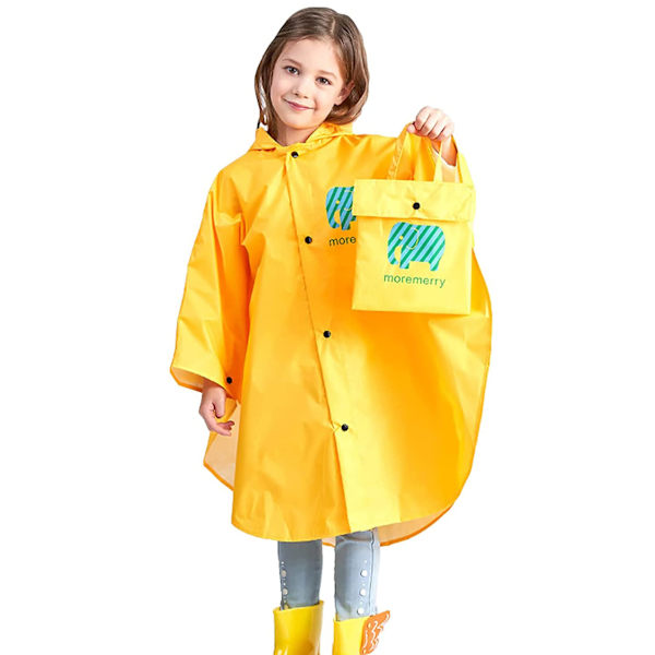 Rain Poncho Kids Rain Cape Girls Pojkar 100 % regntät Bärbar hopfällbar regnjacka Barn Regn Poncho Cykel med förvaringsväska Regnjacka Barn Vattentät