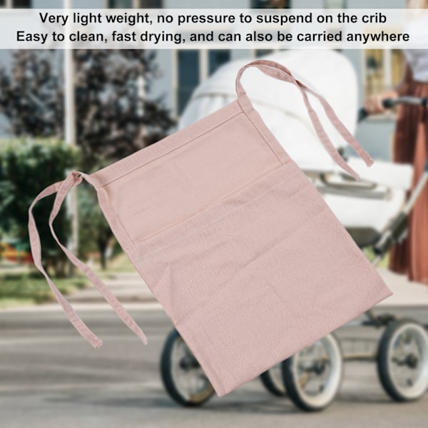 Baby Sängförvaring Hängande Väska Stor Kapacitet Enkelt Rutnät Design Lätt Vikt Rosa Leksaksförvaring Hängande Väska för Barnvagnar