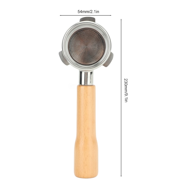 Pohjaton Portafilter 54mm 3 Korvaa Massiivinen Puukahva Ruostumaton