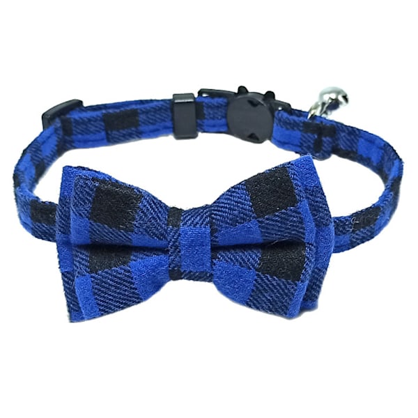 Jul hundhalsband med rosett klassiskt rutigt snöflingemönster justerbart husdjurshalsband