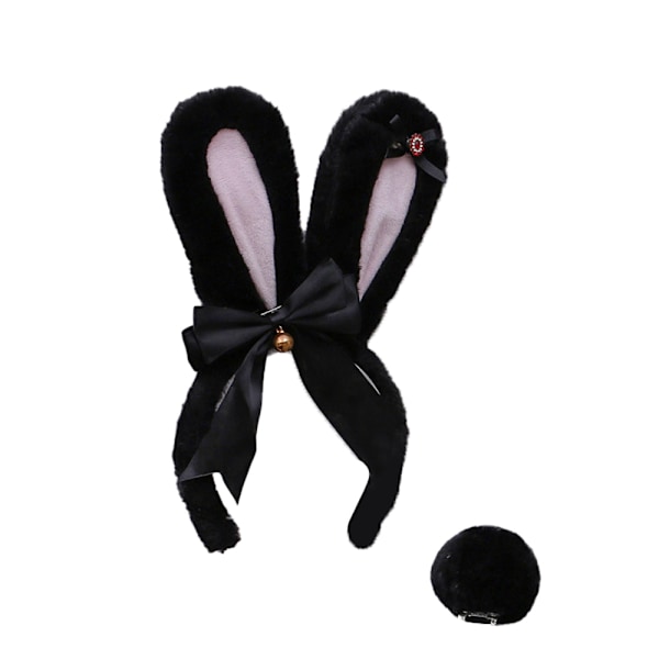 Plush-kanin korvat ja häntäsetti, pääpanta ja häntä, pääsiäis- ja Halloween-asuun