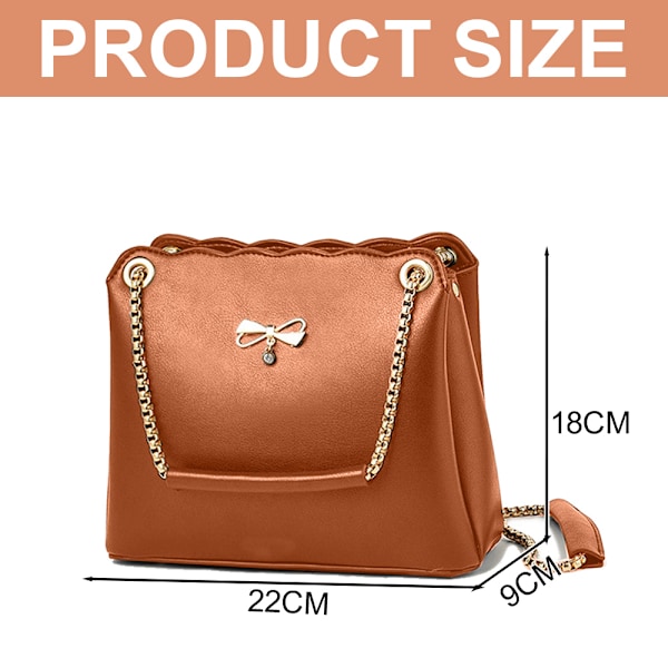 Bow Portable Taske Sød Dametaske Enkel Afslappet Skuldertaske Crossbody Taske
