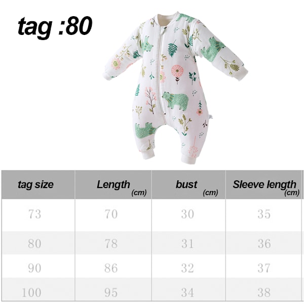 Spædbarns Langærmet Bomuldssovepose med Ben Tegneserie Pyjamas